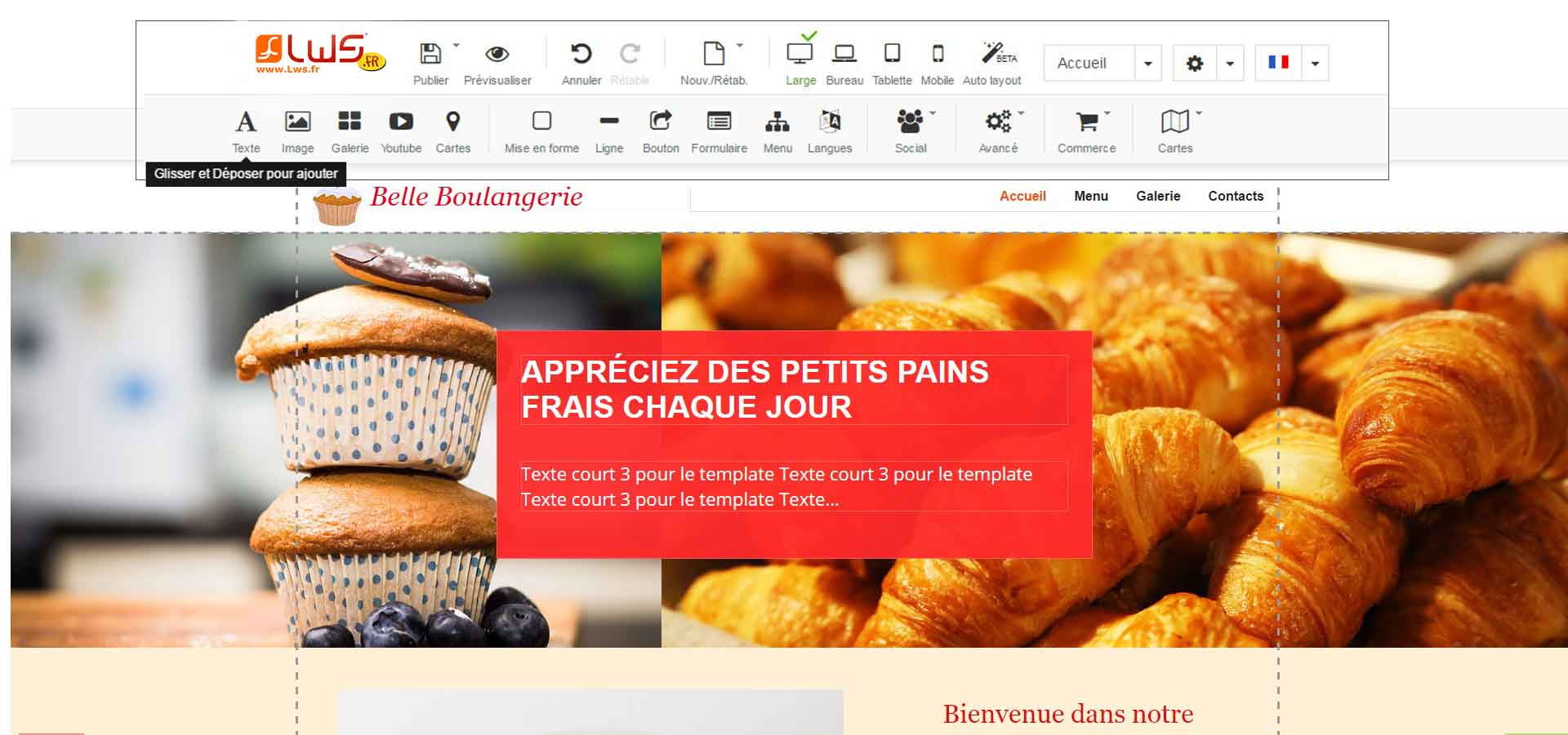 interface web en construction
