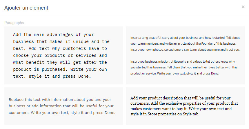 Module Texte-1 SiteBuilder Pro