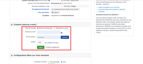 créer une adresse email pro