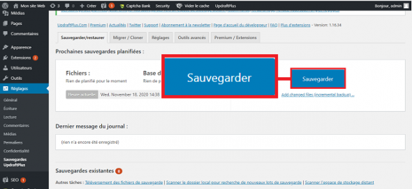 Sauvegarder WordPress