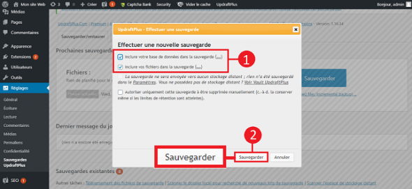 Sauvegarder WordPress