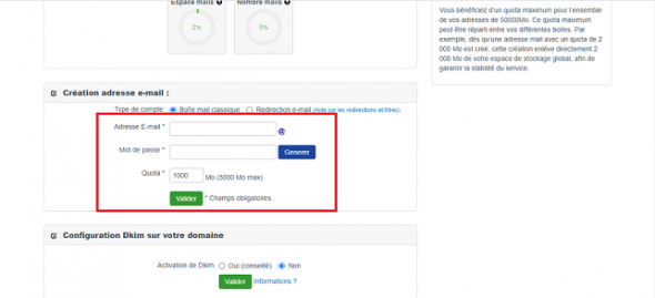 créer une adresse email pro