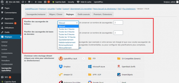Sauvegarder WordPress