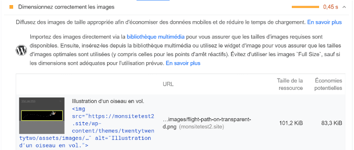 dimensionner correctement les images