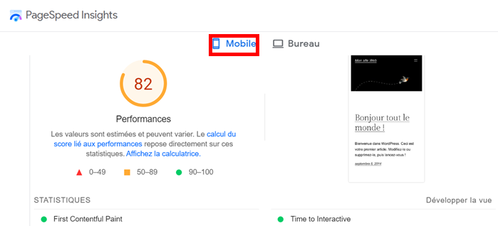 performance sur mobiles