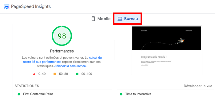performances sur l'ordinateur