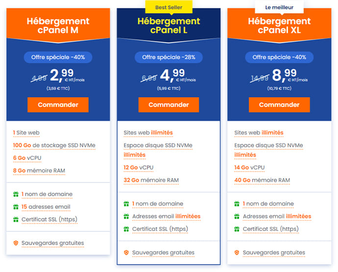 hébergement cPanel