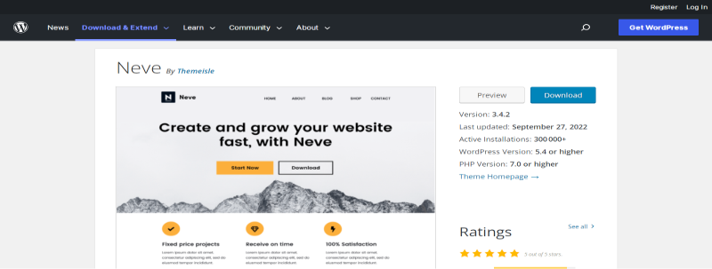 thèmes wordpress neve optimiser référencement