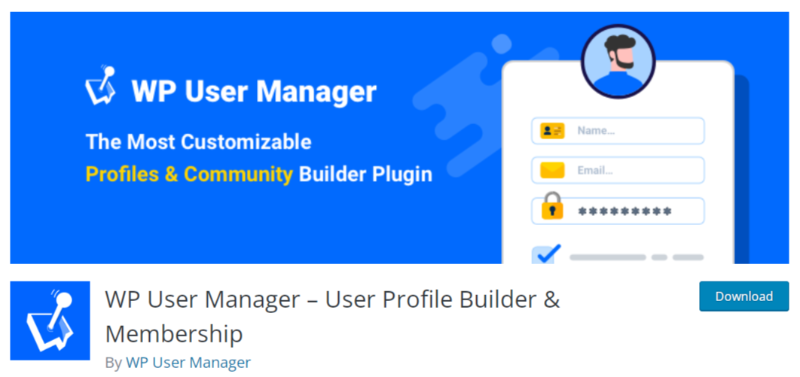 plugin d'inscription d'utilisateurs WordPress WP User Manager