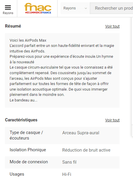 fiche produit : bénéfices du produit