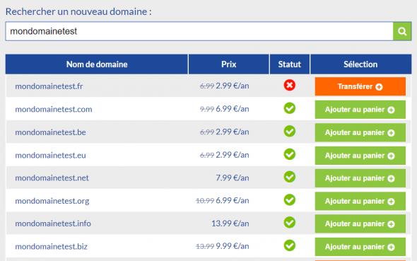acheter un nom de domaine