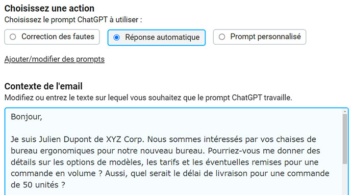 Demande de réponse automatique mail pro LWS