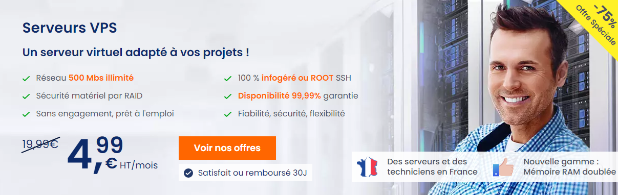 Nos VPS : des serveurs puissants et performants proposés à des prix compétitifs
