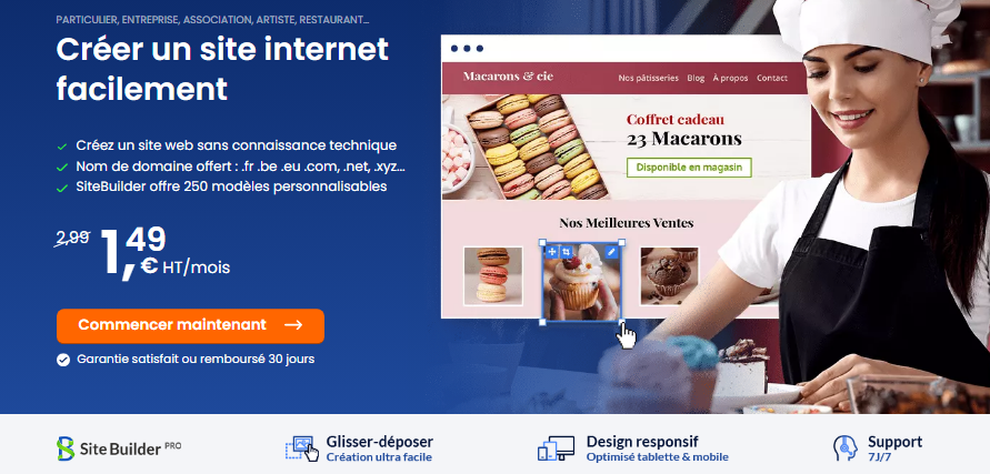 Créez un site tendance et fonctionnel avec notre offre de création de site internet avec SiteBuilder Pro