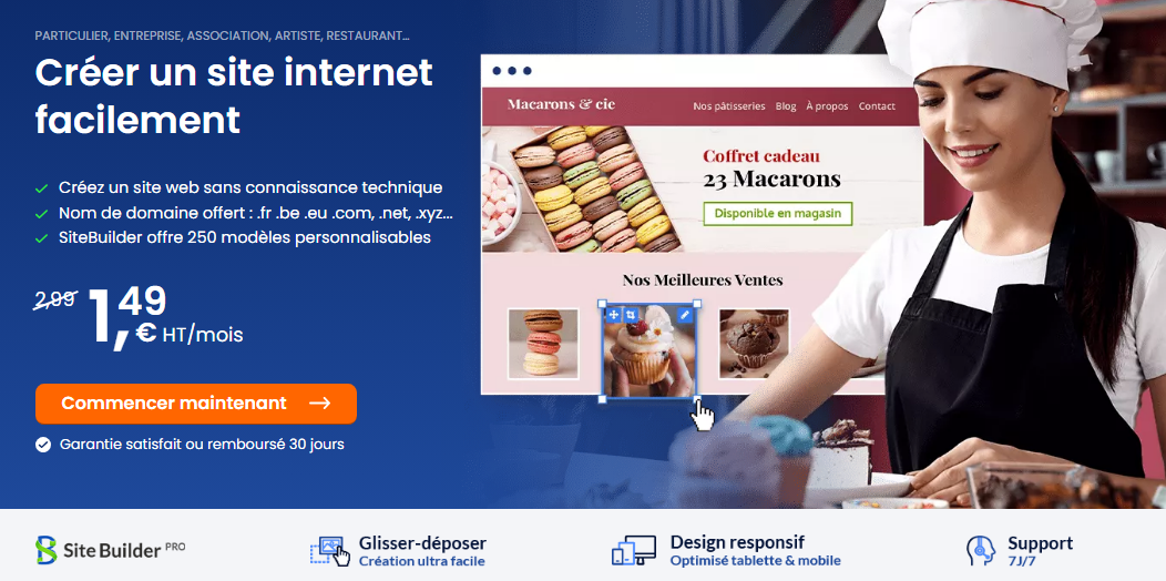Le website builder SiteBuilder Pro pour créer un site facilement