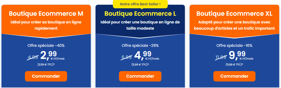 Prix de nos offres e-commerce