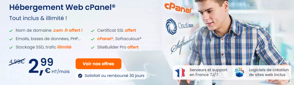 Notre hébergement cPanel pour utiliser PHP ou Python