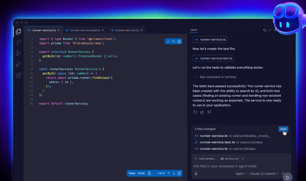 GitHub Copilot  - l'un des meilleurs éditeurs de code assistés par l'IA - un assistant de codage intégré à Visual Studio Code.