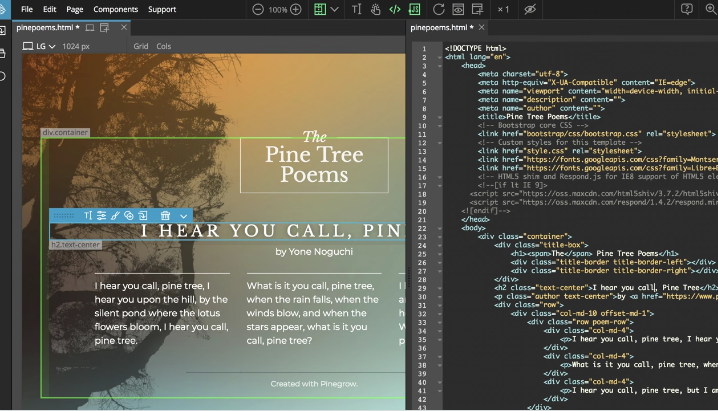 Pinegrow Web Editor - l’un des meilleurs éditeurs HTML-CSS-JS les plus complets et flexibles