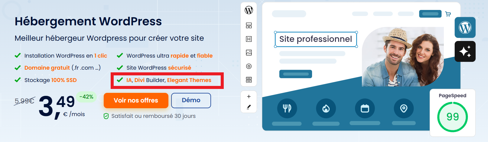 Lancez votre projet avec notre hébergement clé en main et optimisé pour les sites WordPress Lancez votre projet avec notre hébergement clé en main et optimisé pour les sites WordPress