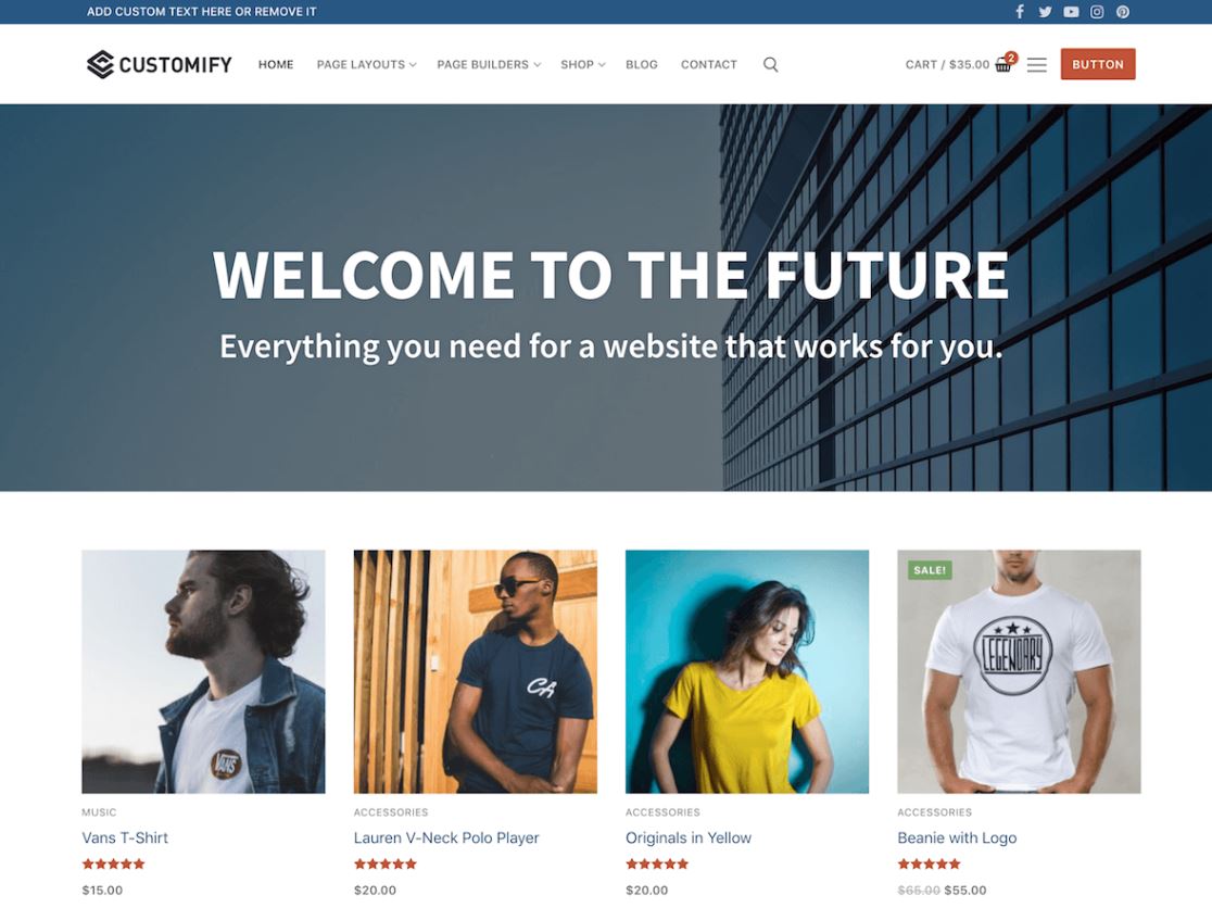 Customify – un thème WooCommerce polyvalent et flexible Customify – un thème WooCommerce polyvalent et flexible