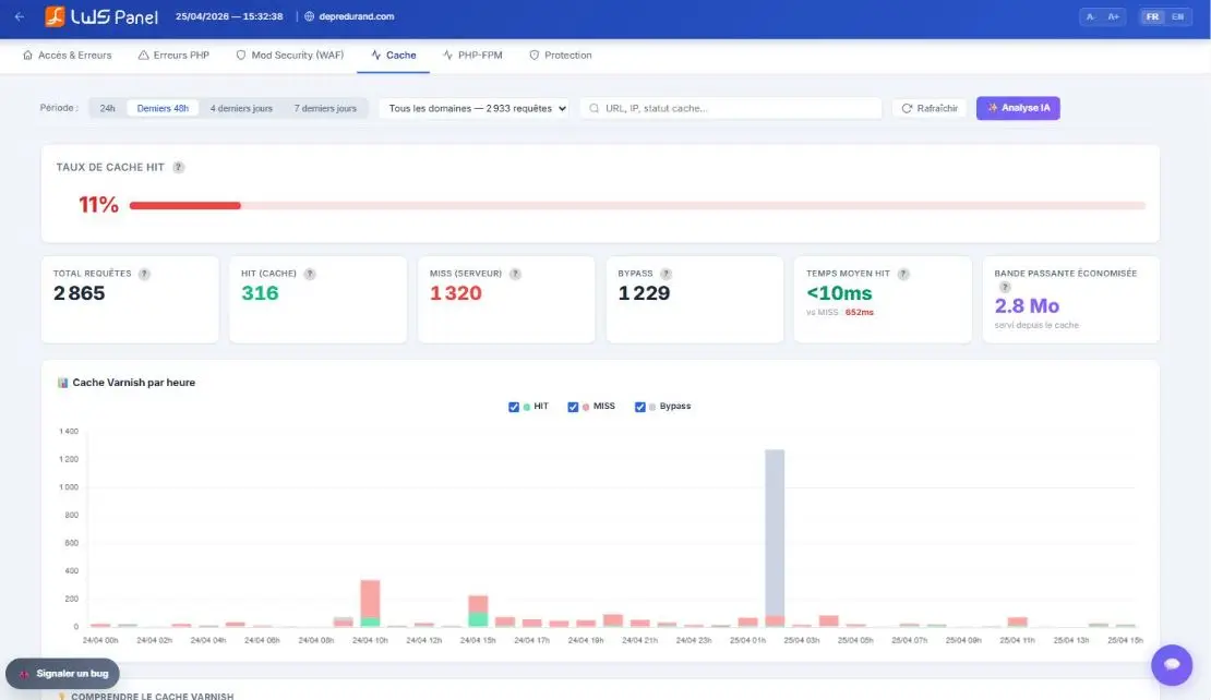 Consultez et lisez facilement le log analyzer hébergement web LWS pour prendre connaissance des performances de votre site